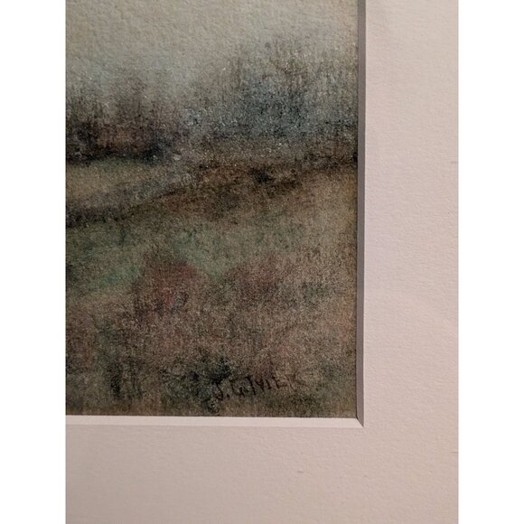 Antique J.G. Tyler Pastel Babbling Brook Artwork With Ornate Wood Frame - Picture 3 of 12